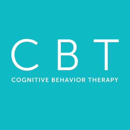 Teal box with CBT Cognitive Behavior Therapy